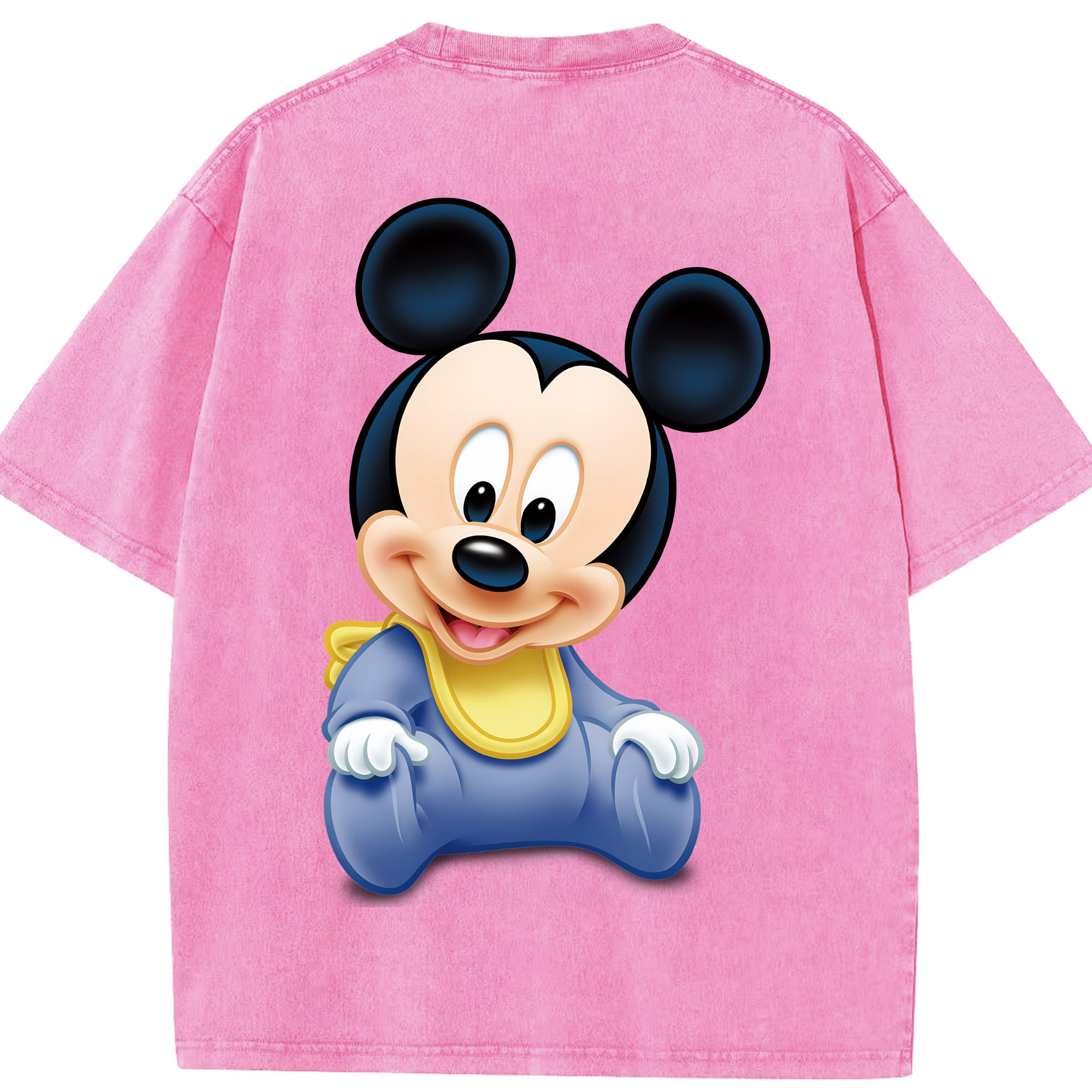 （画像用） ミッキーマウス Mickey Mouse 綿100% ヴィンテージ風 半袖Tシャツ（背面プリント）